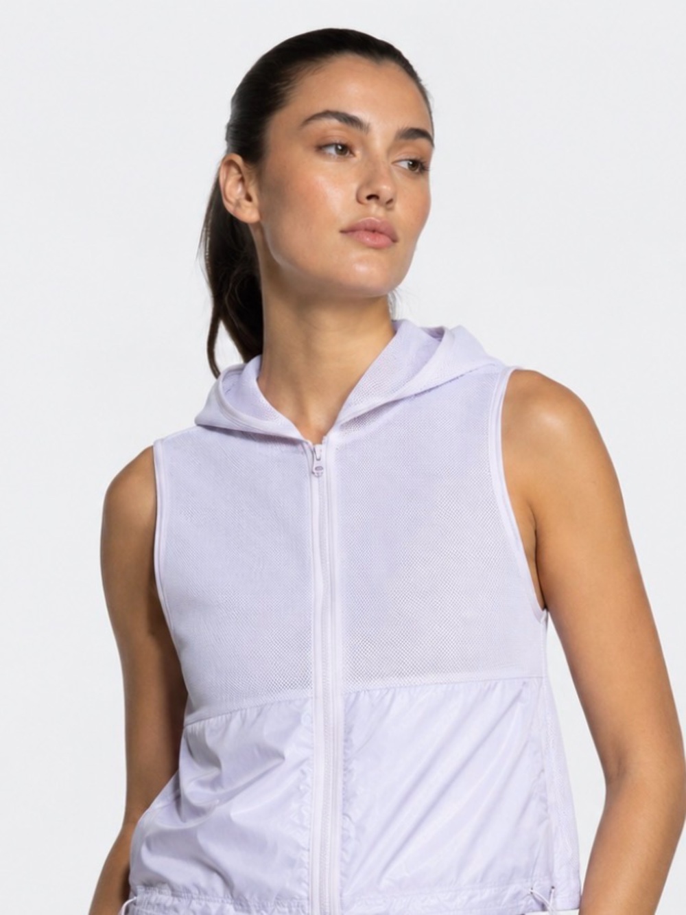 NEW Adidas by Stella McCartney Full-Zip Run Performance Gilet Lavender 36 Hooded